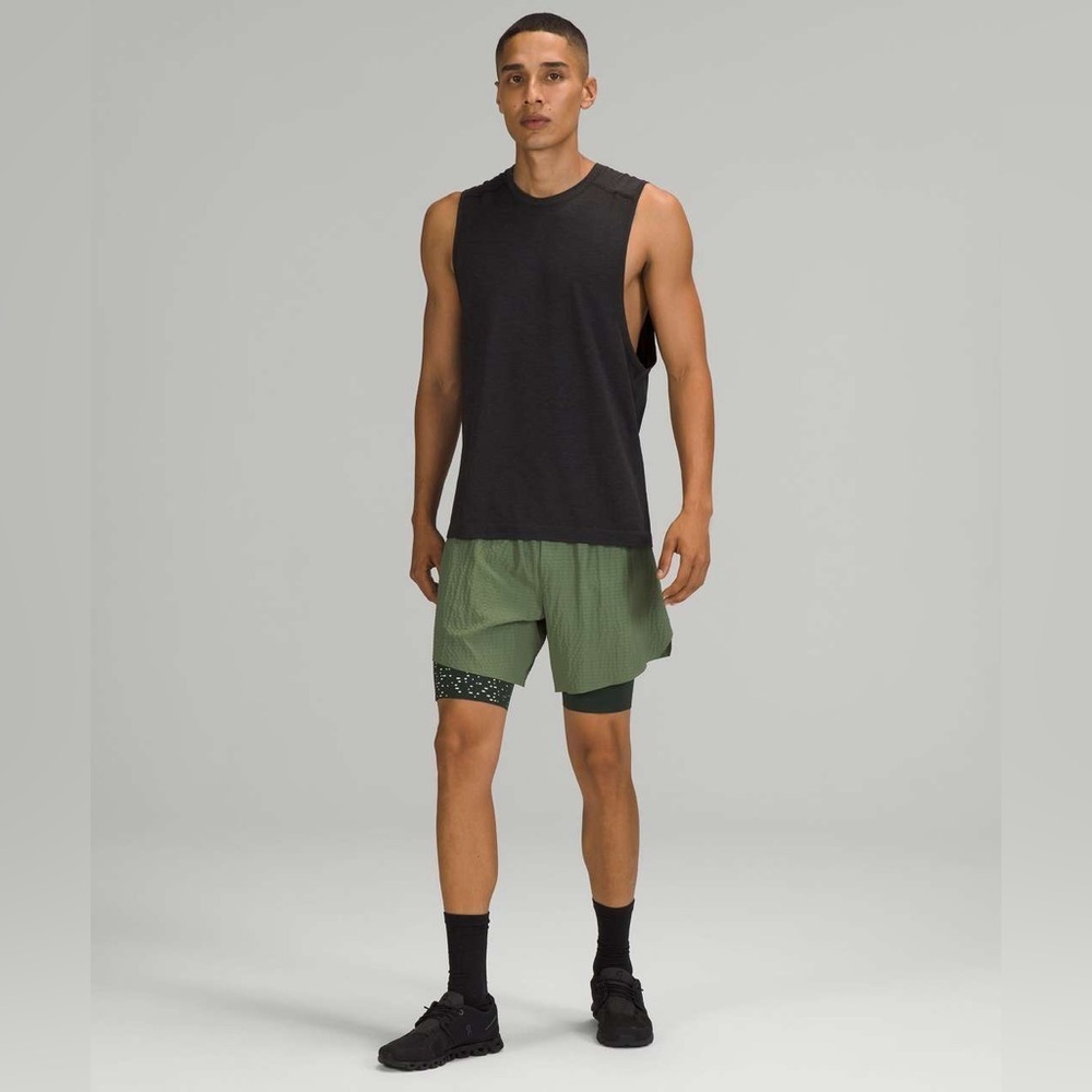 Lululemon Athletica Sage Green Surge Lined Men Short 6" Special Edition Size S
